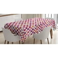 thumbnail image 1 of Patchwork Tablecloth, Colorful Geometric Herringbone Patchwork Pattern with Dotted and Checkered Tiles, Rectangular Table Cover for Dining Room Kitchen, 60 X 90 Inches, Multicolor, by Ambesonne, 1 of 3