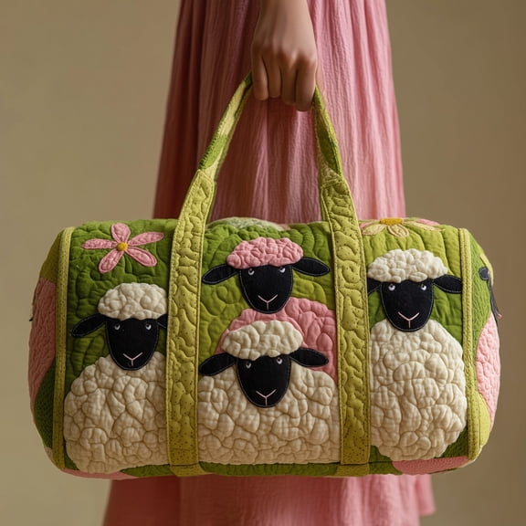 Patchwork West Quilted Duffle Bag with Adjustable Strap,Travel Weekender Bag