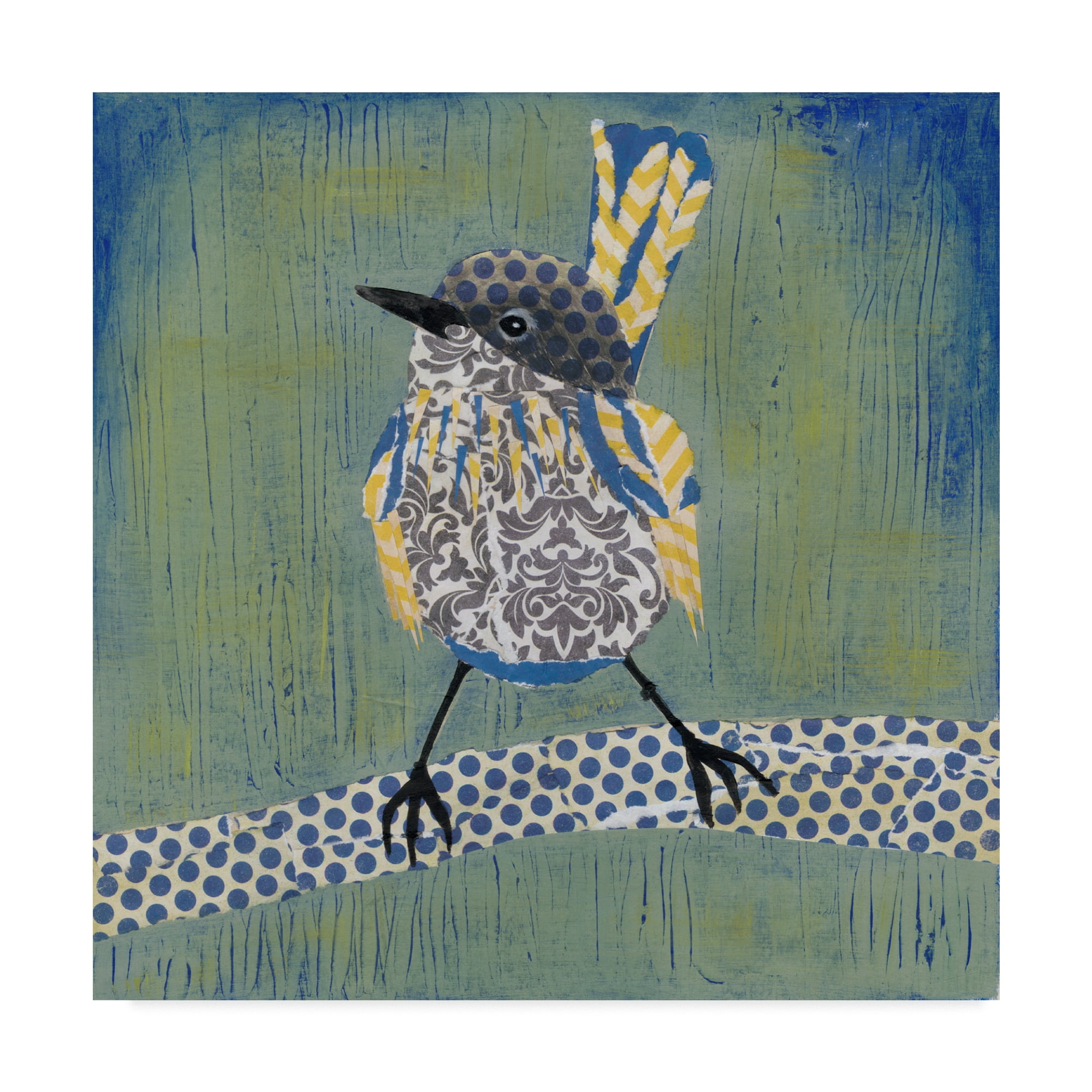 Patchwork Wren I' Canvas Art by Grace Popp