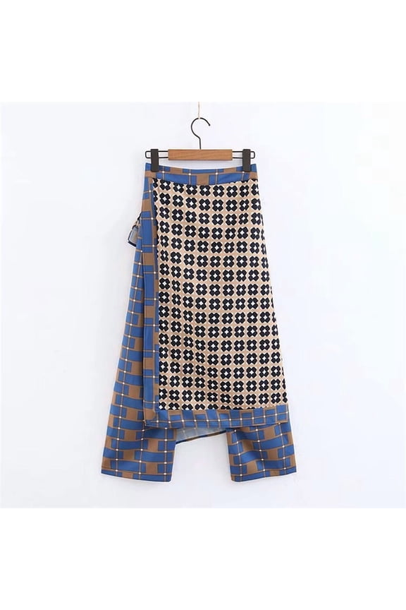 Patchwork wrap printed casual pants 1773656644773725