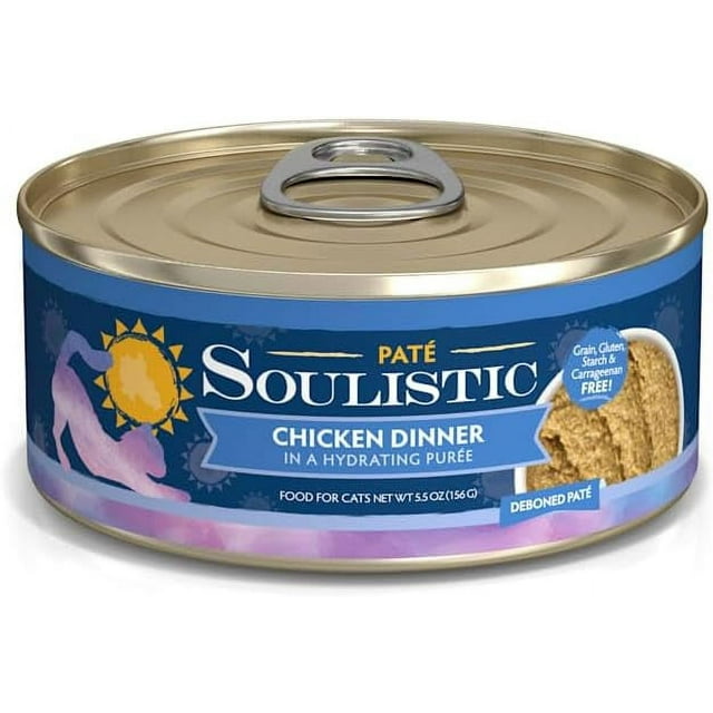 Pate Chicken Dinner in a Hydrating Puree Wet Cat Food, 5.5 oz., Case of