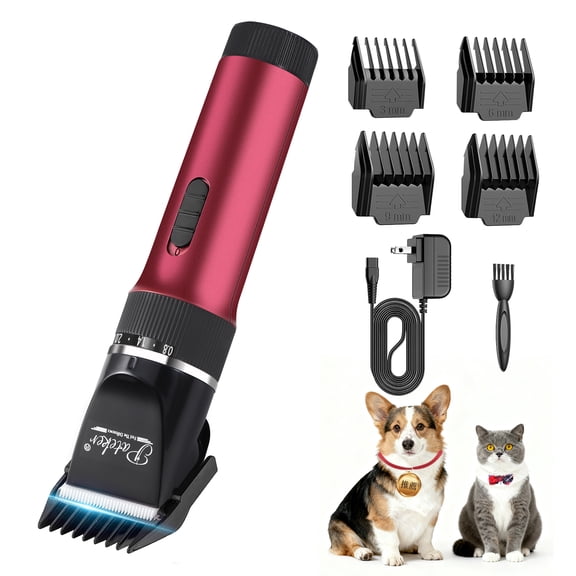 Pateker Dog and Cat Hair Clippers | Quiet, Lightweight Electric Pet Trimmer | Full Body Trimming (Back, Belly, Chest, Neck, Legs, etc