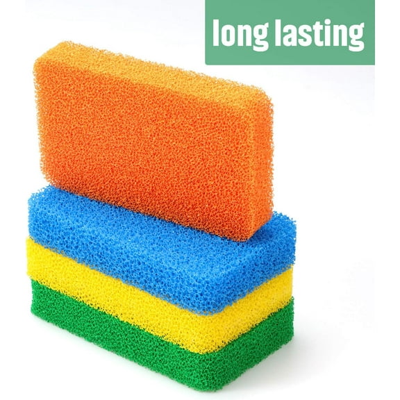 Patelai 10 Pieces Silicone Dish Sponge Silicone Scrubber Reusable Kitchen Scrubbing Cleaning Sponge Soft Dish Scrubber for Fruit Vegetable(Square Sponge)
