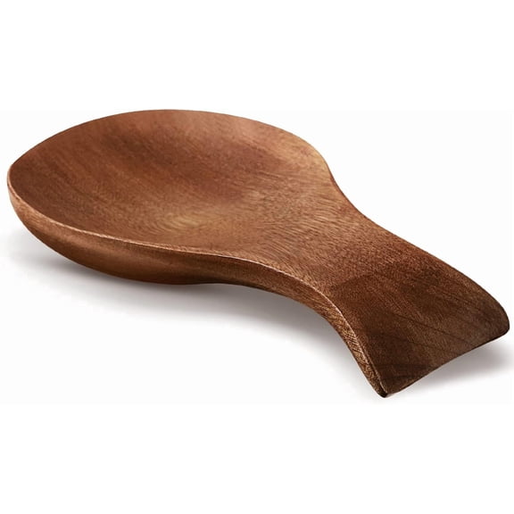 Acacia Wood Spoon Rest for Stove Top, Wooden Utensil Holder for Kitchen Countertop, Farmhouse Style, Brown