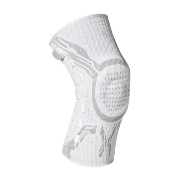 Patella Strap, Leg Sleeve, Sleeve, Guard, Training, Knee Pad, Black Silicone, Silicone Pad, Badminton, Running, Basketball Training, White, Left Leg, 1 Pc