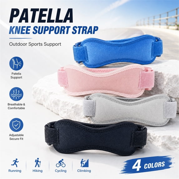 Patella Tendon Knee Straps,Knee Brace for Women & Men with Extra Straps,Patella Bands for Pain Relief,Osgood Schlatter,Jumper’s Knee,Tendonitis, Running, Basketball,Black,L
