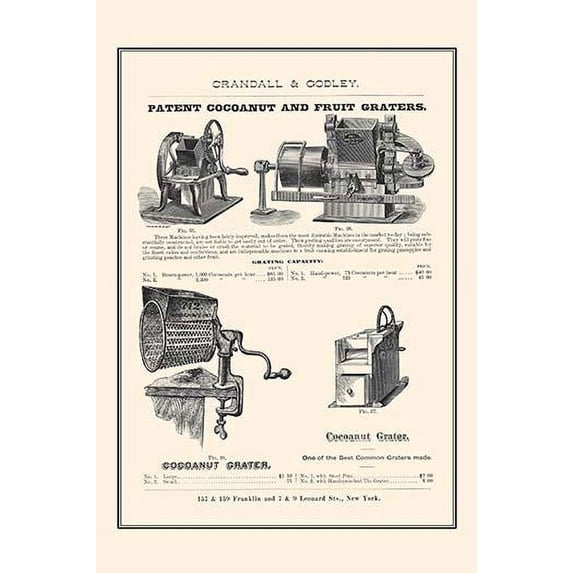 Patent Cocoanut and Fruit Graters Poster Print by unknown (18 x 24)