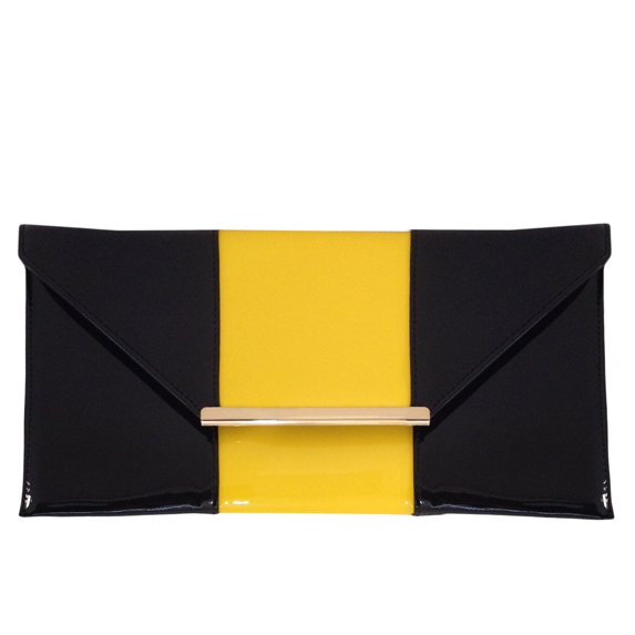 Patent Color Block Envelop Clutch