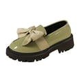 thumbnail image 1 of Patent Leather Bow Loafers for Women Anti-Slip Bow Loafers Slip-On Round Toe Casual Dressy Ballet Flats Office Business Work Everyday Wear Leather Shoe with Bow,Green 38(US-6.5), 1 of 6