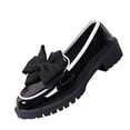 thumbnail image 1 of Patent Leather Loafers for Women Slip-On Platform Chunky Heel Bow Loafers Dress Oxfords Shoes Casual Business Work Shoes, 1 of 7