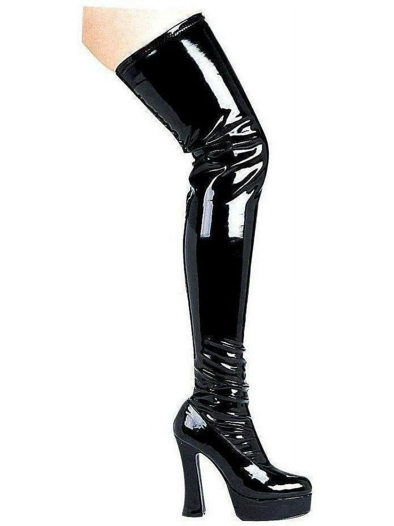 Patent Leather Womens Black Thigh High Boots sz