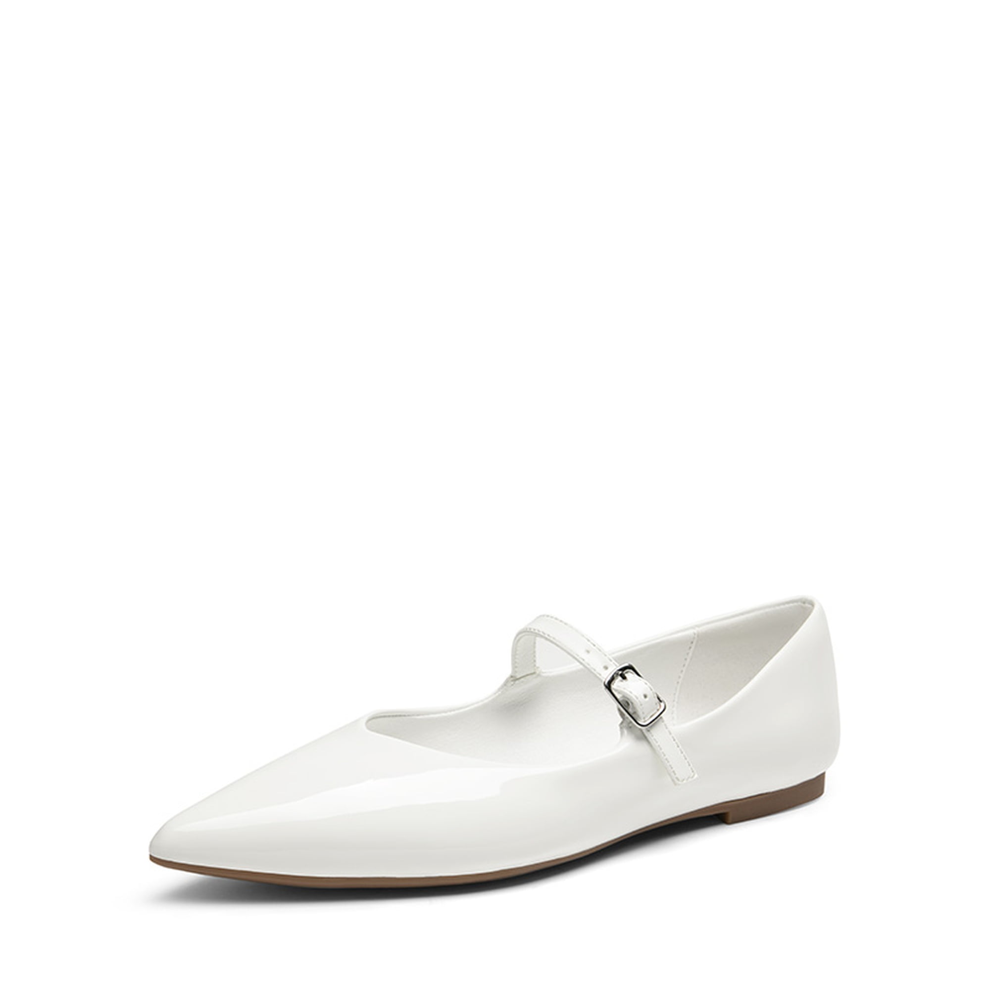 Patent Pointed Toe Mary Jane Flats for Women