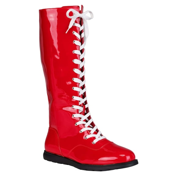 Patent Red Wrestling Adult Costume Boots