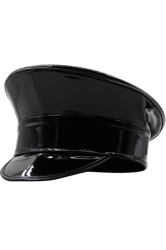 PatentLeather Hat for Women Bachelorette Party Hat DjHat Captain Cap Stage Performances Club Headdress