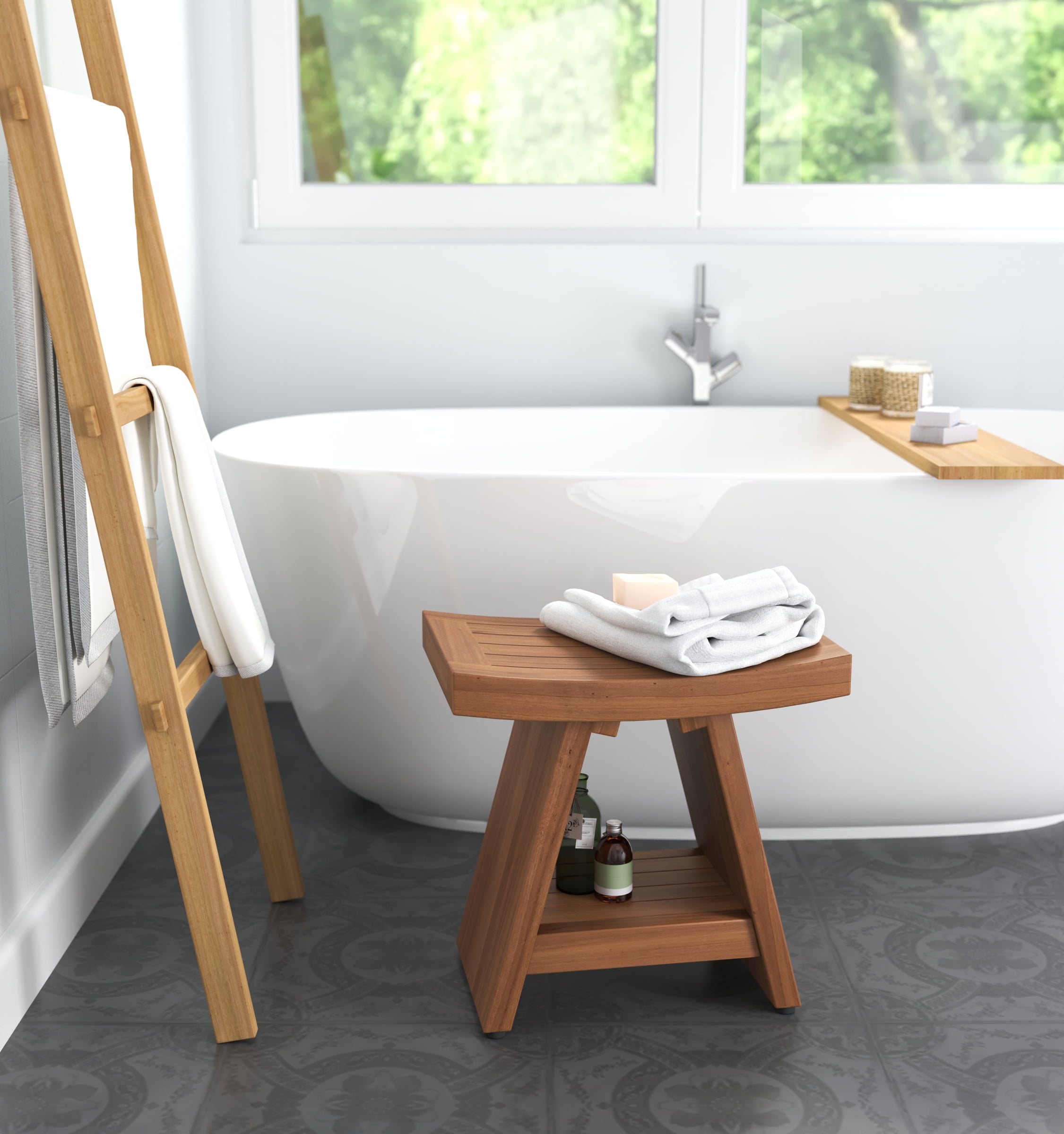 Aqua Teak Asia 18'' W Teak Shower Bench