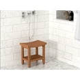 thumbnail image 1 of Patented 18" Sumba™ Teak Shower Bench with Shelf, 1 of 1