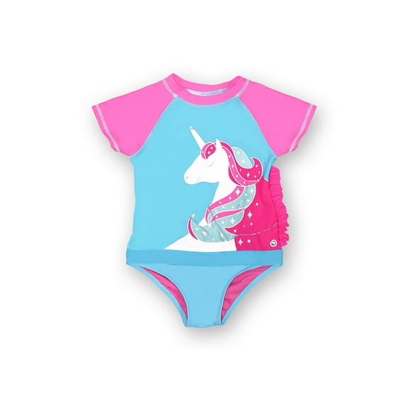 Patented Baby One-Piece Bathing-Suit Born to Unicorn with Magnetease Technology