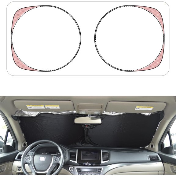 Patented Car Windshield Sun Shade with Storage Pouch by A1 Sunshade Retractable Automotive Truck SUV Front Window Shield Blocker Screen Visor Protector Cover for Auto Interior Accessories for Heat D2