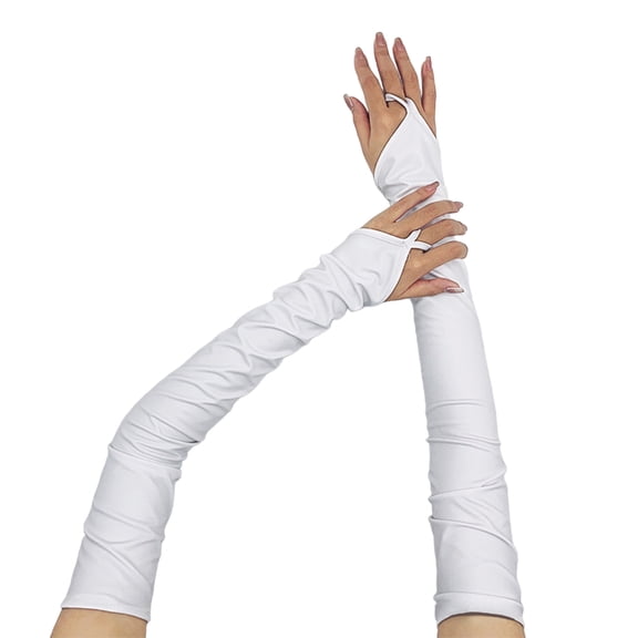 Patented Coated Long Gloves for Nightclub Adult Stage Performers PU Gloves Fingerless Gloves Club Dancing Props Armwear