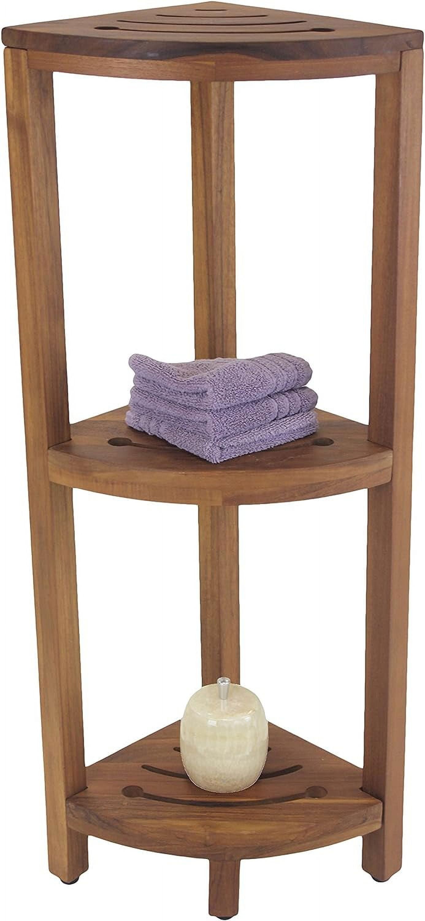 Patented Corner 3 Shelf Corner Stand With Square Legs