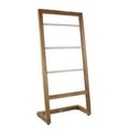 thumbnail image 1 of Patented Sula™ Angled Teak & Stainless Towel Stand, 1 of 4