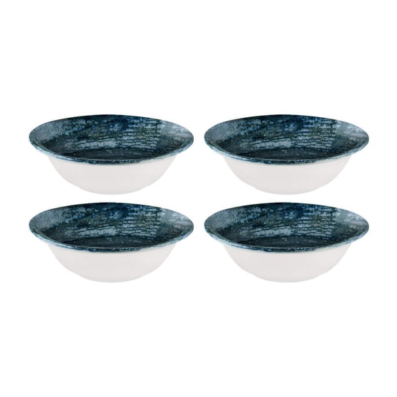 Patera Denim dia.6.25" h:2" 13 oz. Round Decorated Porcelain Bowl (Set of 4)