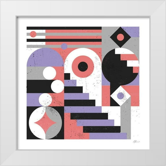 Paterson, Robert John 20x20 White Modern Wood Framed Museum Art Print Titled - Abstract Stairs