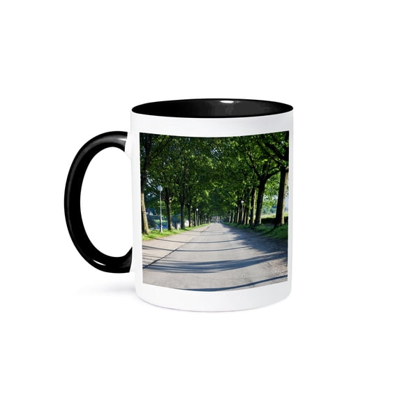 3dRose, Path Along the Wall Surrounding Lucca, Italy - EU16 TEG0343 - Terry Eggers, 15oz Two-Tone Black Mug