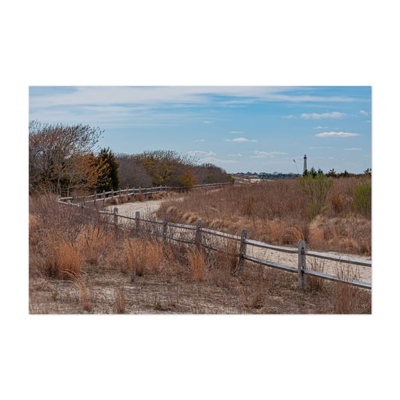 The Path from the Beach to the Lighthouse in Cape May NJ - Cape May New Jersey Photography Lighthouse Coast Beach Landscape Nature Seaside Autumn Unframed Wall Art Print 40 x 60 inches