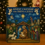 YiFudd 2026 The Road to Bethlehem Advent Calendar, 24 Piece 2D Acrylic Nativity Ornaments Set, Religious Christmas Countdown Calendar, Nativity Scene Hanging Decor for Christmas Tree