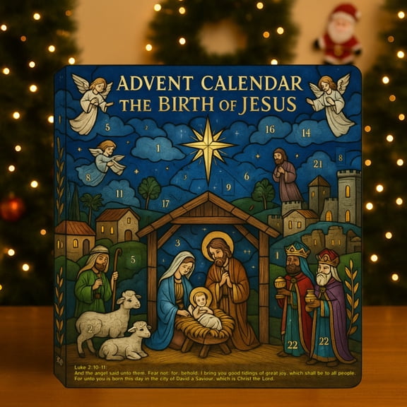 The Path to Bethlehem Advent Calendar, 24 Days Jesus Advent Calendar 2025 With 24 Jesus Figurines, Christian Religious Nativity Scene Biblical AdventCalendars Gift for Believers