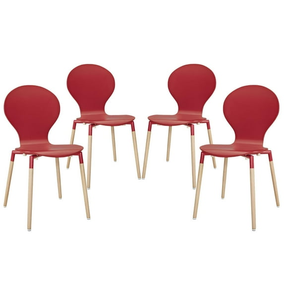 Path Dining Chair Set of 4 Red