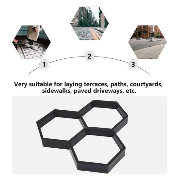 CIMAXIC Garden Paving Mold Black Plastic Reusable for Path and Patio Design