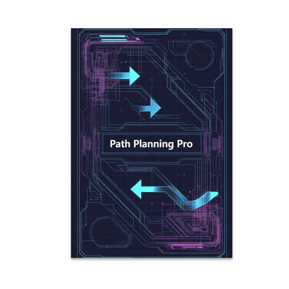 Path Planning Pro Tech Art Neon - STEM Enthusiast - 13x19 Poster Print