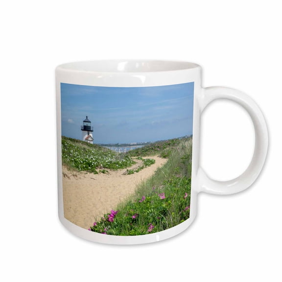 3drose, Path to Brant Lighthouse, Nantucket Harbor, Nantucket, Massachusetts, 11oz Mug