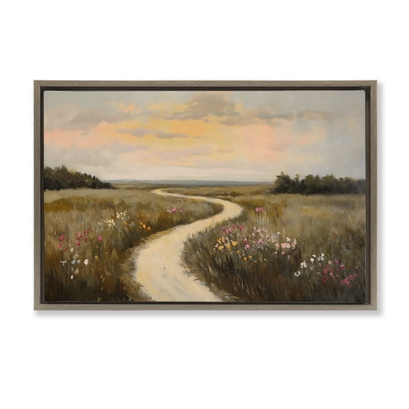 Stupell Industries Path To Sunset View Brown Framed Floater Canvas Wall Art, design by Franklyn Gregory
