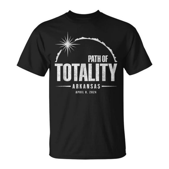 Path Of Totality Arkansas 2024 T-Shirt – April 8 2024 Eclipse Shirt, Solar Eclipse Viewing Event Tee, Astronomy Lover Apparel, Arkansas Eclipse Celebration Shirt, Science and Space Graphic,