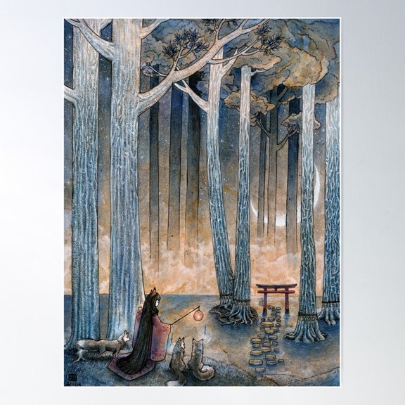 Path Towards The Moon Gate Poster Wall Art, Modern Wall Decor For Living Room Bedroom, 24x36 UNFRAMED