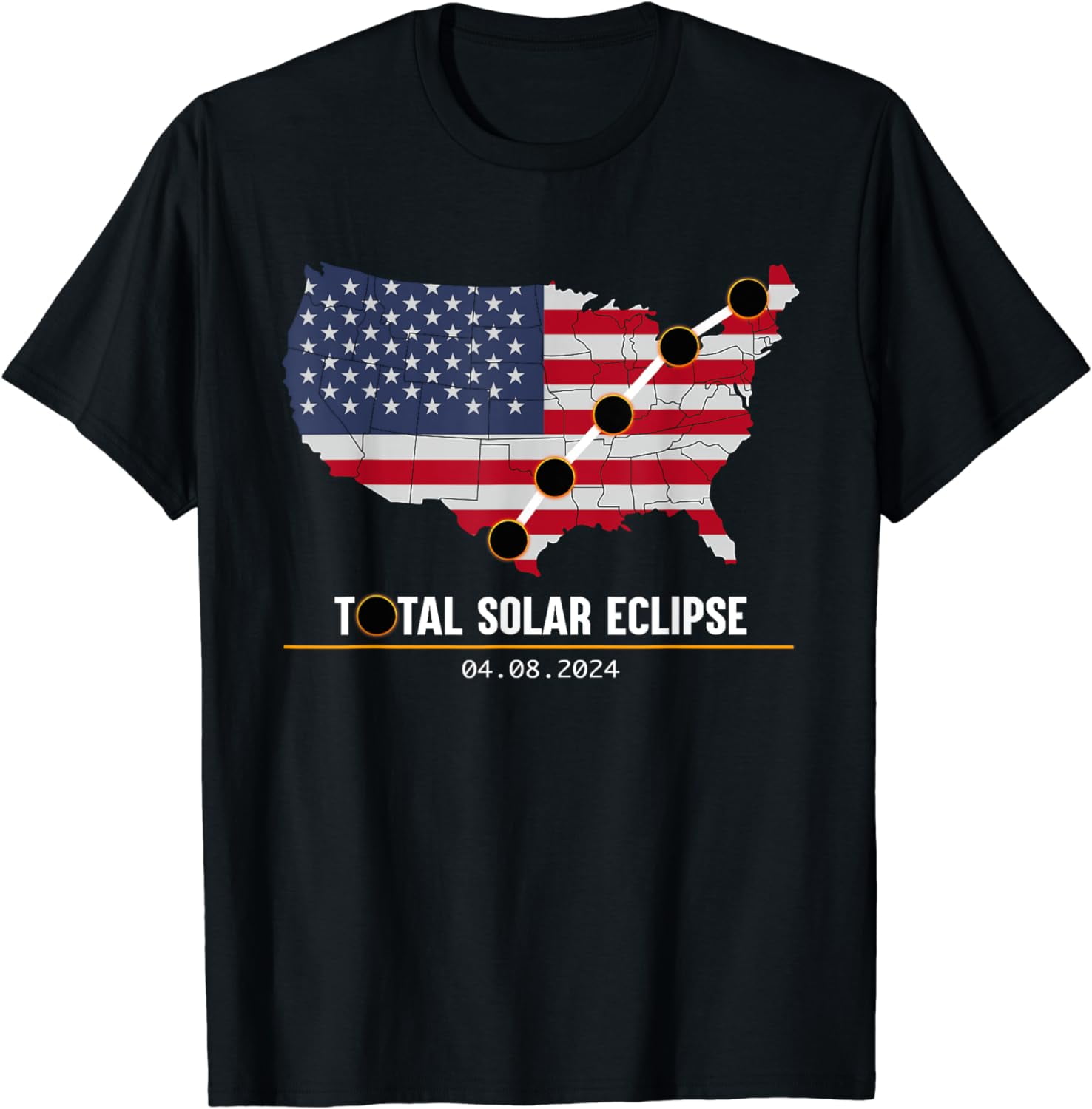 Path of Totality America Eclipse USA Map Total Solar 2024 TShirt