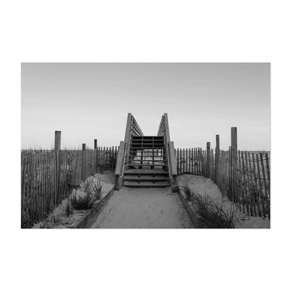 Path to the Beach, Kismet B&W - Fire Island New York Photography Unframed Wall Art Print 24 x 36 inches