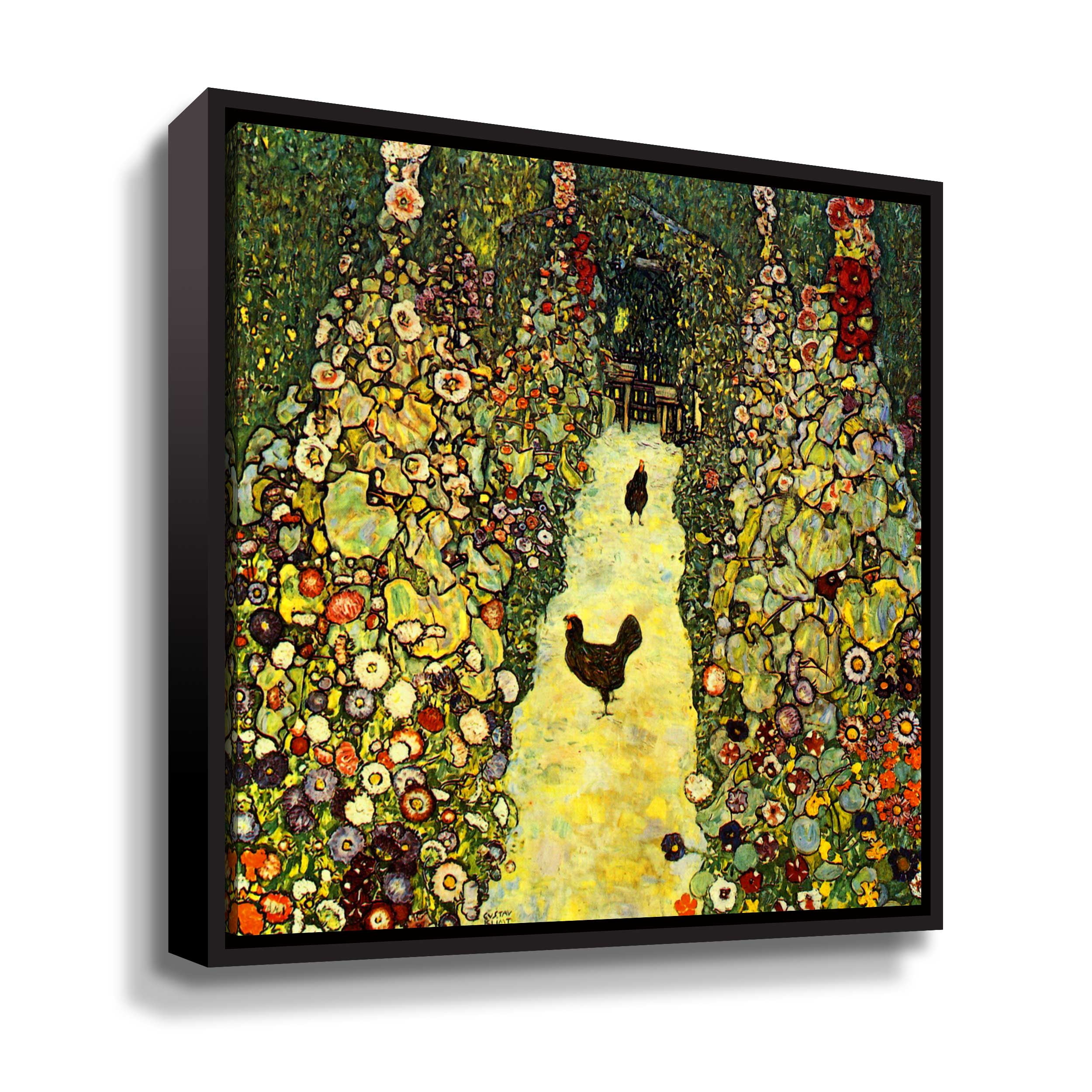 Path with Chicken Gallery Wrapped Floater-framed Canvas