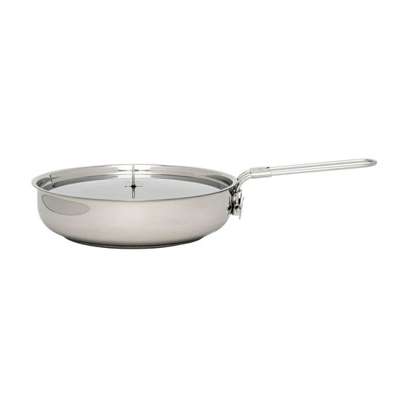 Pathfinder Folding Skillet and Lid, Stainless Steel Construction, Locking Foldin