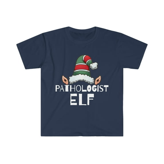 Pathologist Elf Unisex T-shirt, S-3XL Christmas Medical School Elves
