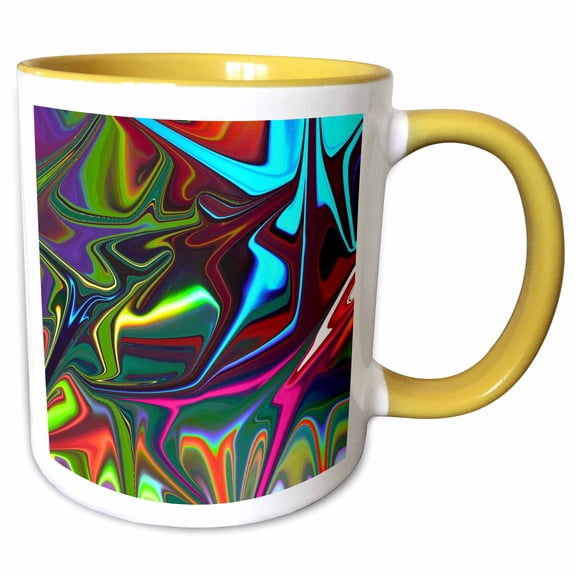 3drose, Paths Cross, 11oz Two-tone Yellow Mug