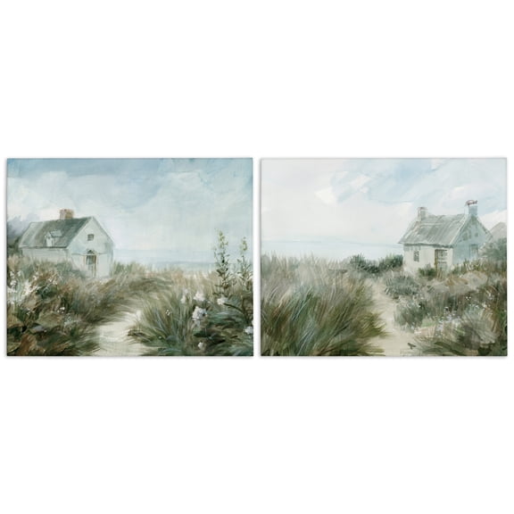 Stupell Industries Paths to Windswept Cottages 2 Piece Canvas Wall Art Set, design by Danhui Nai, 24 x 30