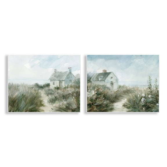 Stupell Industries Paths to Windswept Cottages 2 Piece Wall Plaque Art Set, design by Danhui Nai, 11 x 14