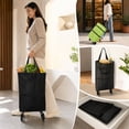 thumbnail image 1 of Pathside Wheeled Shopping Tote, Foldable Grocery Bag with Detachable Wheels, Portable Rolling Cart, Heavy Duty Oxford for Market, 1 of 9