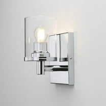 Pathson 1-Light Vintage Wall Sconce,Cylinder Glass Shade Wall Light Fitting for Bathroom Vanity Mirror Kitchen Living Room