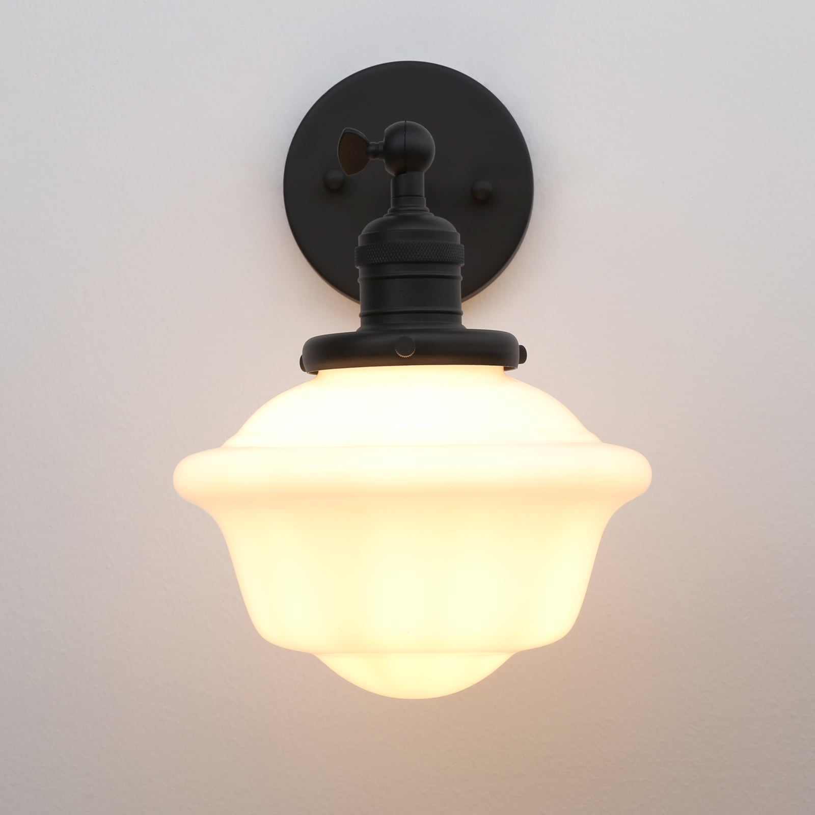 Pathson 1-Light Wall Sconce Milk White Glass Shade Wall Lighting for Living Room Bathroom