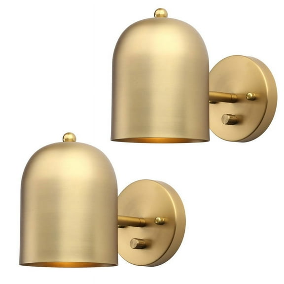 Pathson 2 Pack Vintage Wall Sconce, Adjustable Metal Shade Wall Lighting with Dimmable Switch